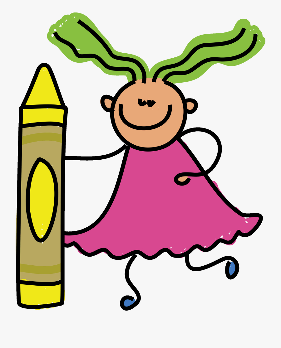 Crayon Border Panda Free Images - Girl Holding A Crayon, Transparent Clipart