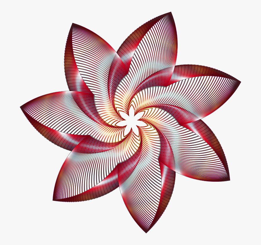 Prismatic Flower Line Art 4 No Background - Art No Background, Transparent Clipart