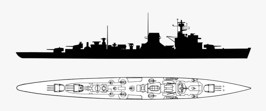 Recognition Silhouette Of The Soviet Light Cruiser - Battleship Silhouette Free Png, Transparent Clipart