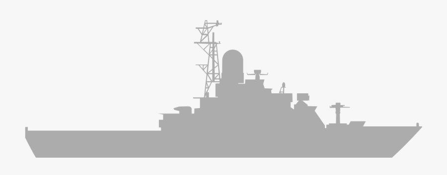 Grey Navy Ship Silhouette, Transparent Clipart