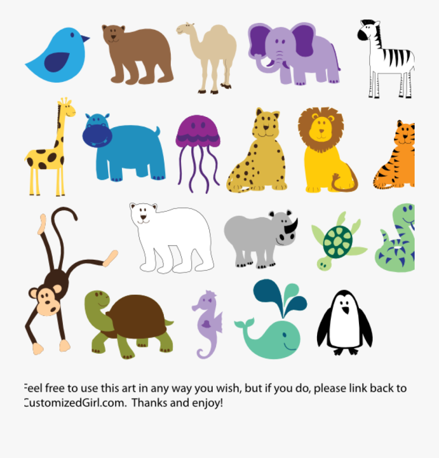 Animal Clipart Illustrations Zoo - Noah's Ark Cartoon Animals, Transparent Clipart