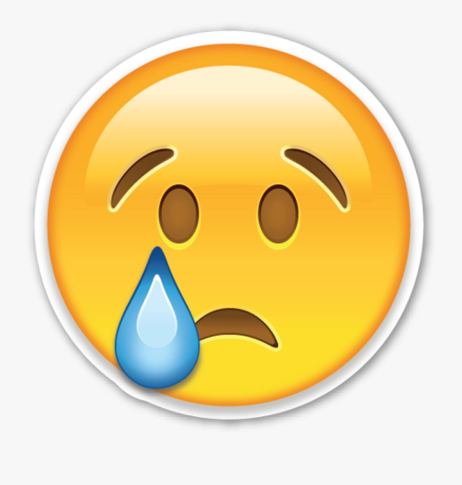 Cry Choro Tumblr Emotion Emoji Iphone - Sad Smiley, Transparent Clipart