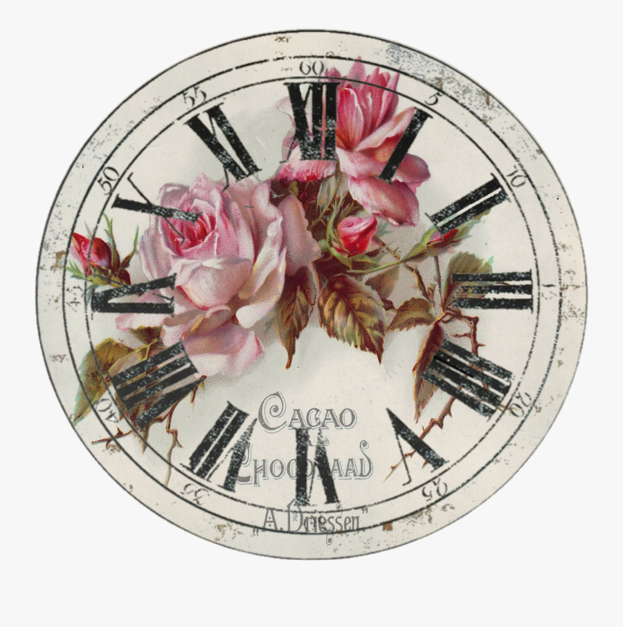 Clocks Clipart Judy - Reloj Con Fondo De Flores Para Pared, Transparent Clipart