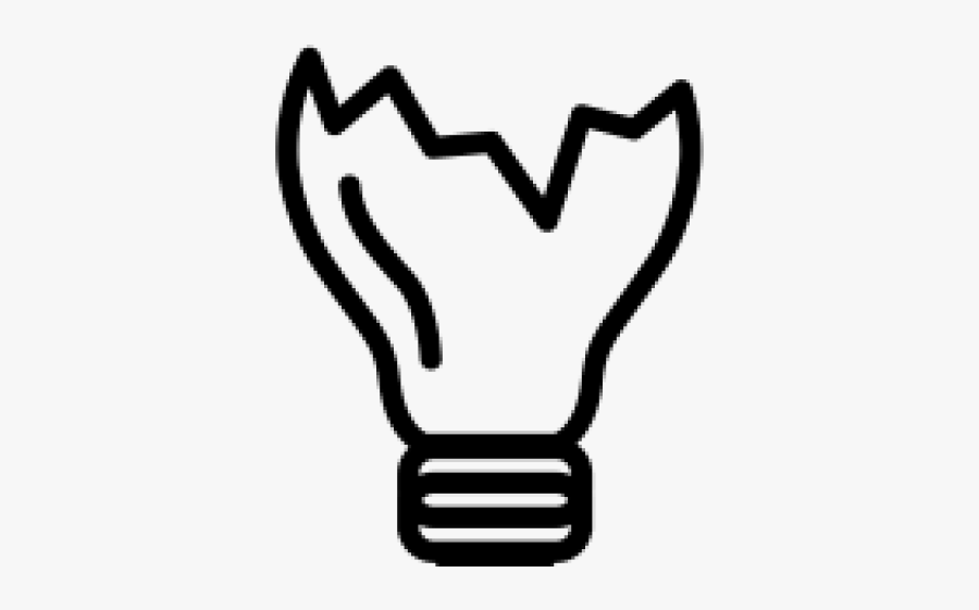 Drawn Light Bulb Broken Lightbulb - Draw A Broken Light Bulb, Transparent Clipart
