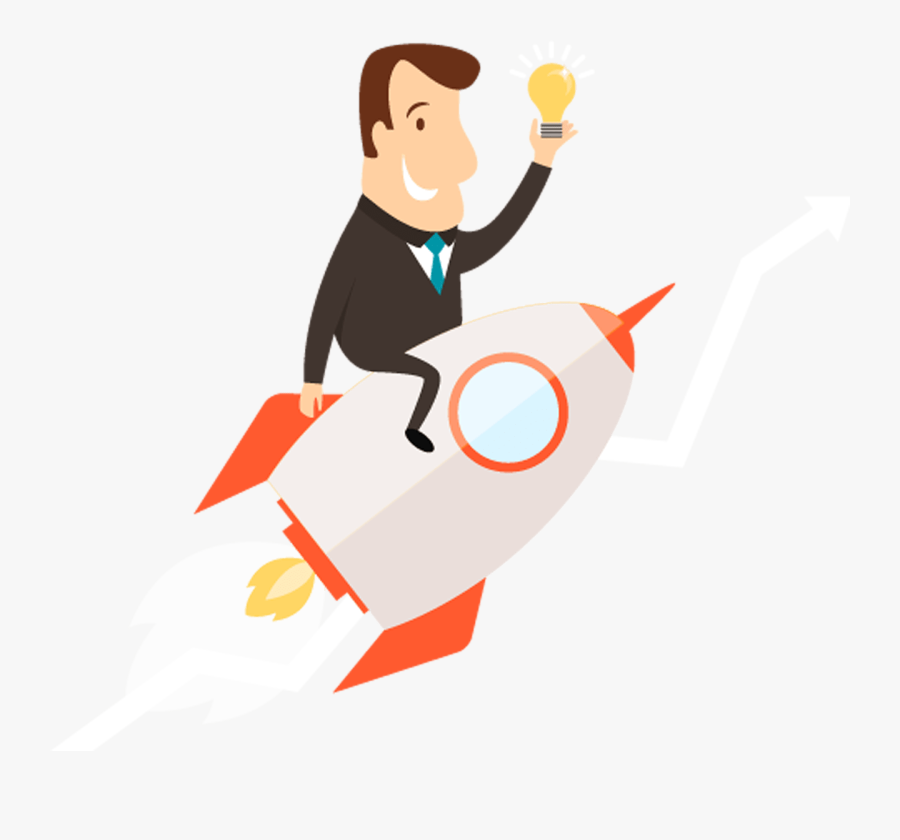 Cartoon Rocket Clip Art - Man On A Rocket, Transparent Clipart