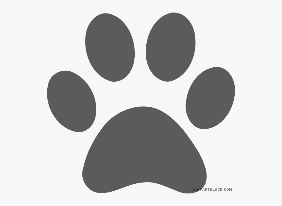 Grayscale Paw Print Animal Free Black White Clipart - Grey Cat Paw Print, Transparent Clipart