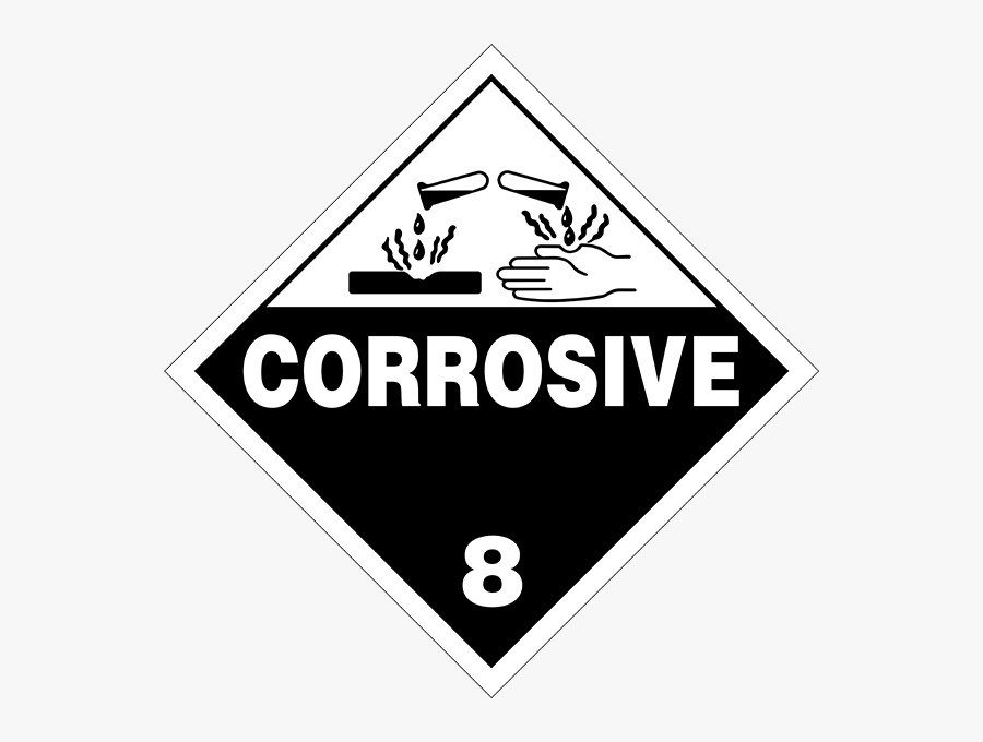 Corrosive - Corrosive Hazard Placard, Transparent Clipart