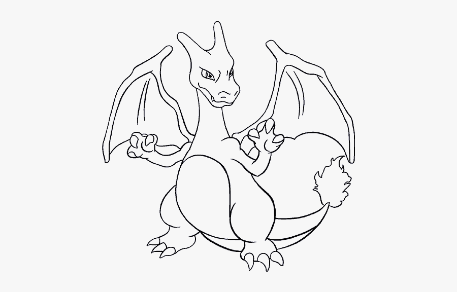 How To Draw Charizard - Charizard Picture To Colour, Transparent Clipart