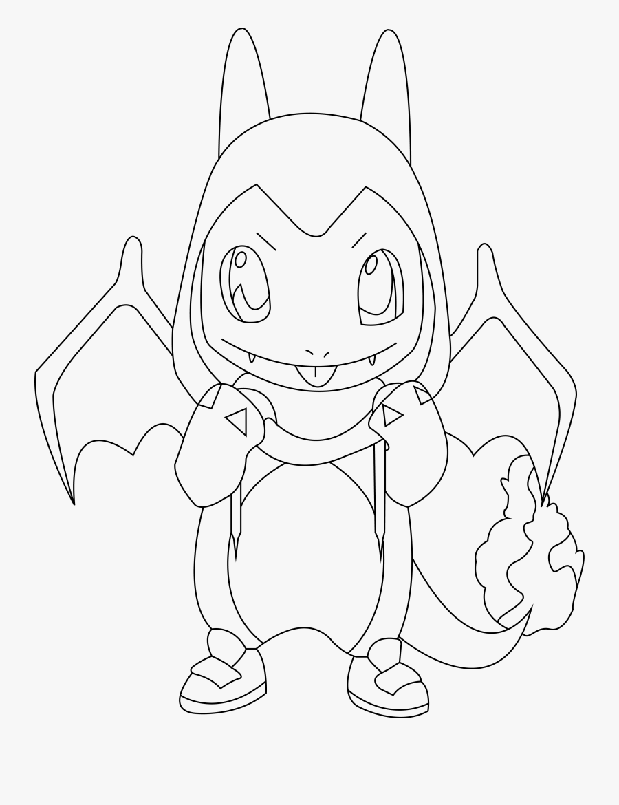 Line Art Squirtle Charizard - Charmander Lineart, Transparent Clipart