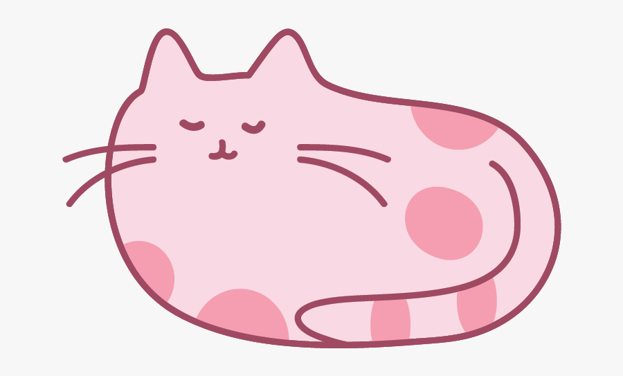 Pink Cat Tail - Cartoon Pink Cat, Transparent Clipart