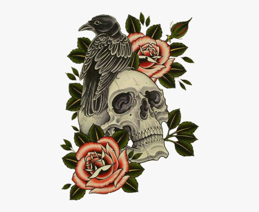 #skull #flower #crow #raven #rose #halloween - Raven Skull ...