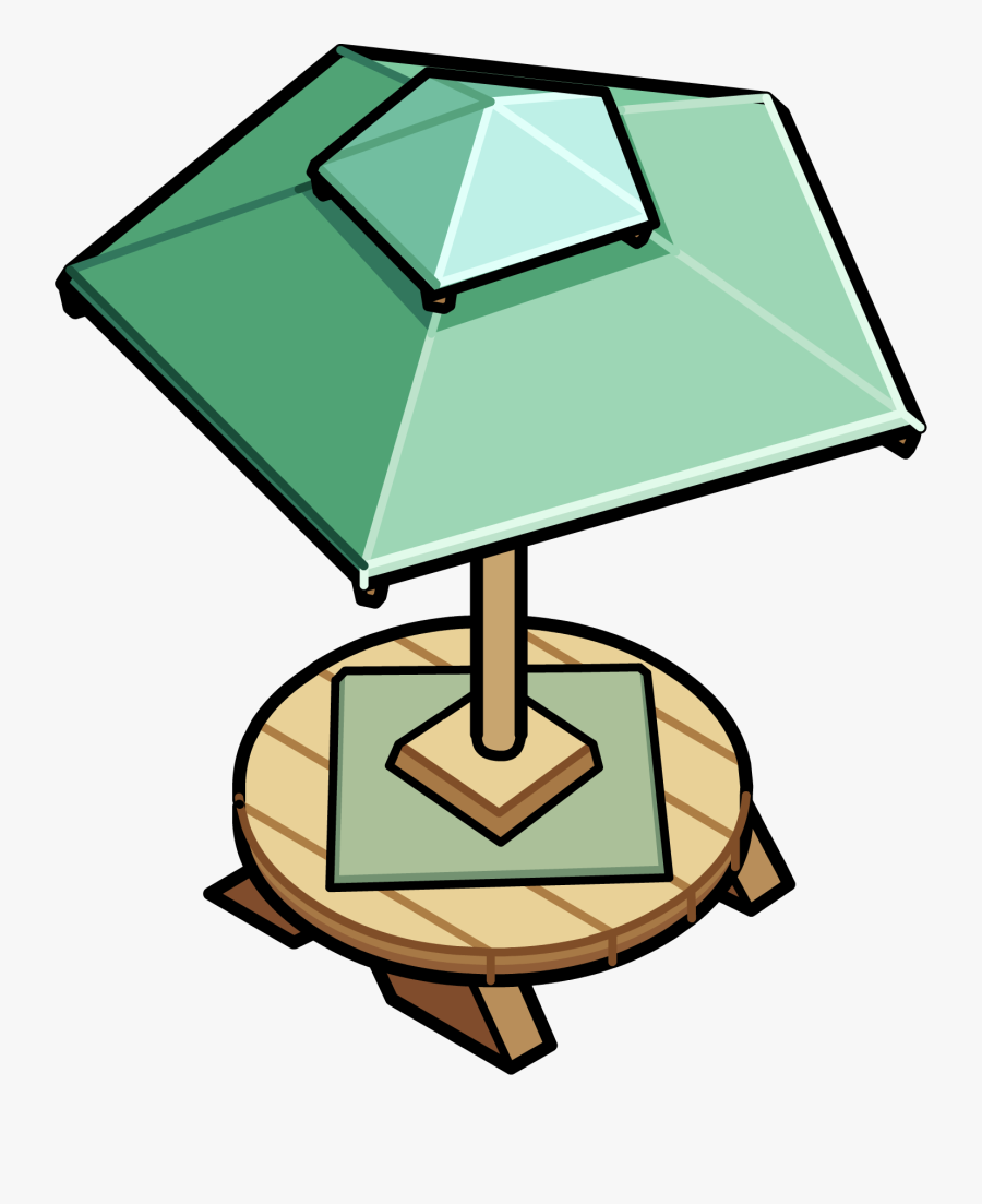 Club Penguin Wiki - Club Penguin Umbrella Table, Transparent Clipart
