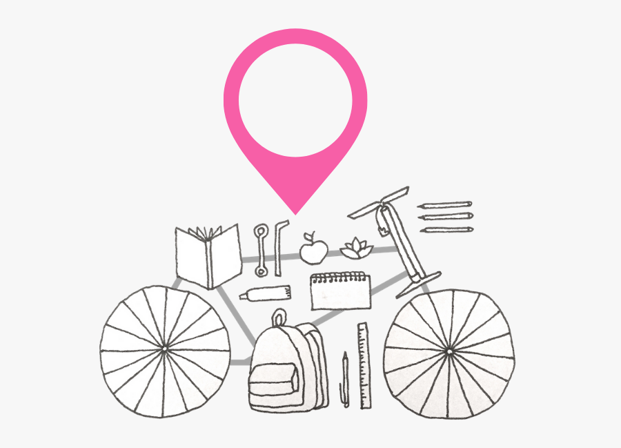 Sketch Flower Bicycle Drawing, Transparent Clipart