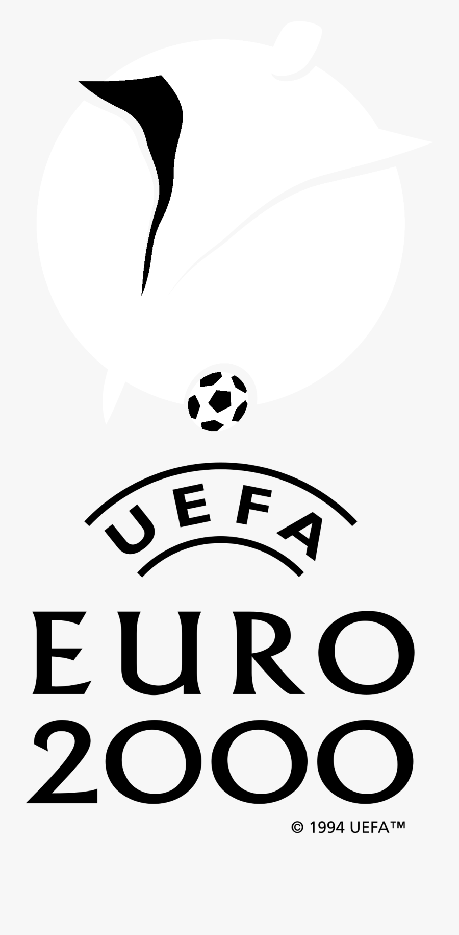 Uefa Euro 2000 Logo Black And White - Uefa Euro 2000, Transparent Clipart