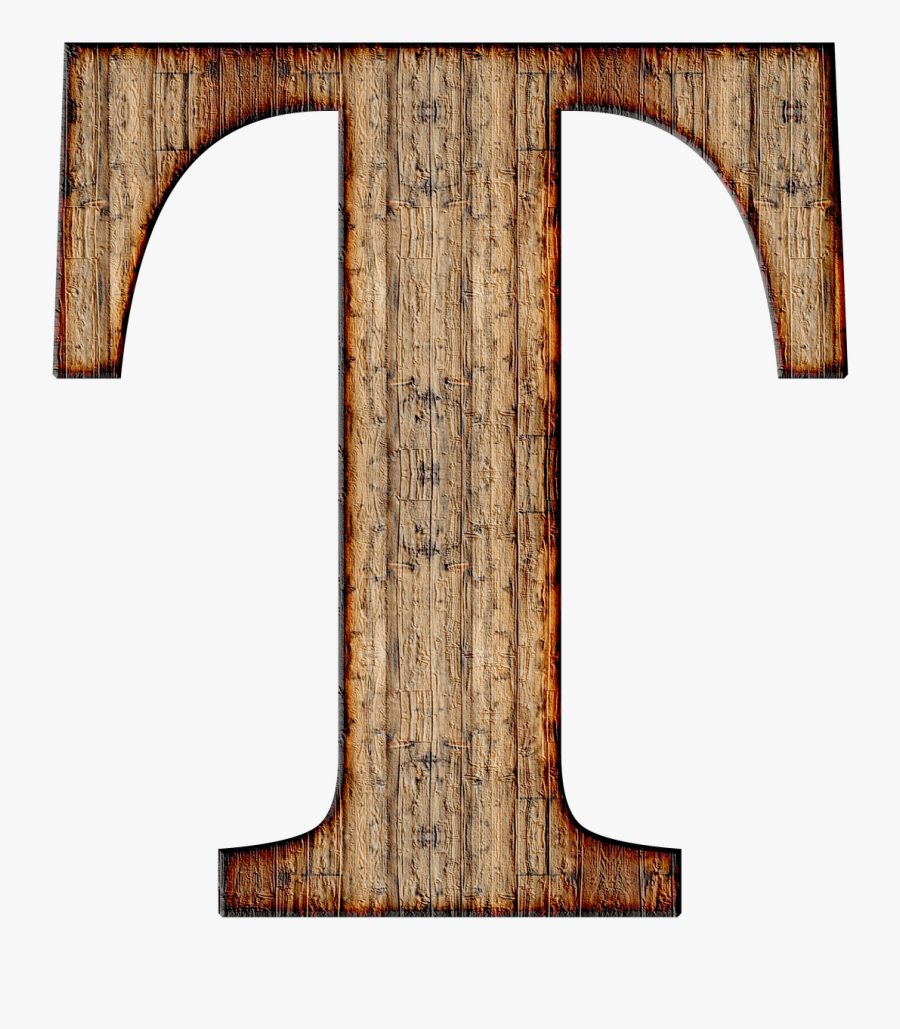 Wooden Capital Letter T - Letter T Transparent Background, Transparent Clipart