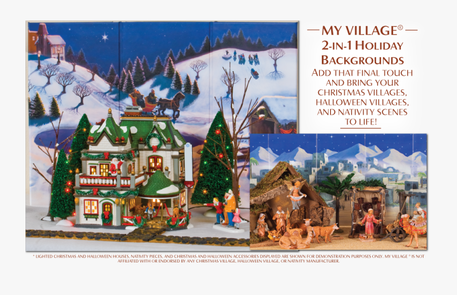Clip Art My Backgrounds Bring Your - My Village Holiday Village Christmas Winter Background, Transparent Clipart