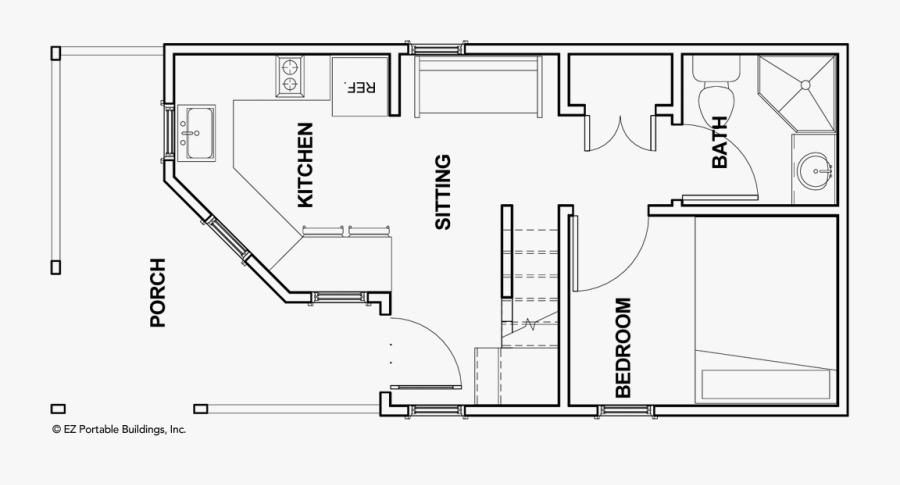 Transparent Tiny House Clipart - Portable Building 12x32 Cabin Floor Plans, Transparent Clipart