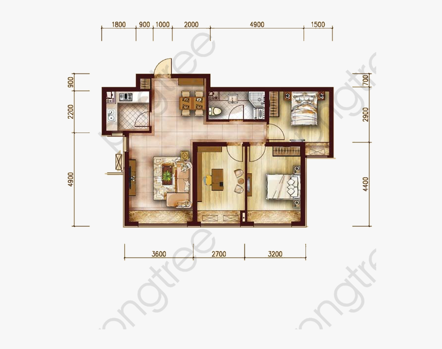 Two Bedroom House Layout - Interior Design Of House Layout , Free