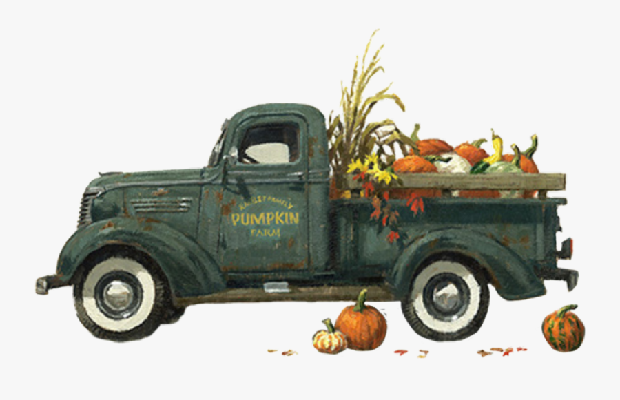 #truck #harvest #pumpkins #october #november #halloween - Fall Wall Art Truck, Transparent Clipart