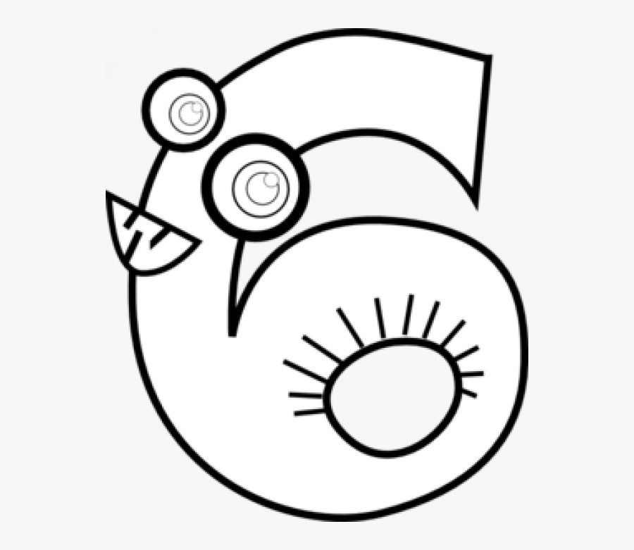 Number 6 Coloring, Transparent Clipart