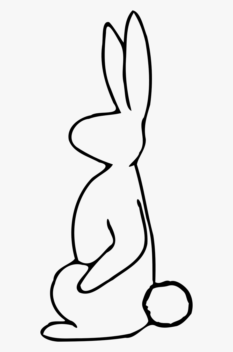 Hare Clipart Rubbit - Outline Of An Animal, Transparent Clipart