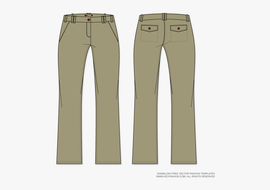 Womens Khaki Chino Pants - Chino Pant Fashion Drawing, Transparent Clipart