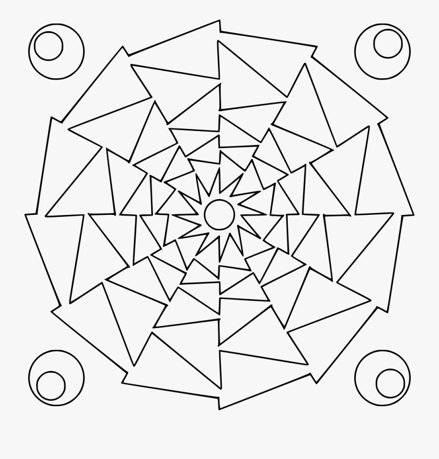 Transparent Mandala Clipart Black And White - Mandala Coloring Pages, Transparent Clipart