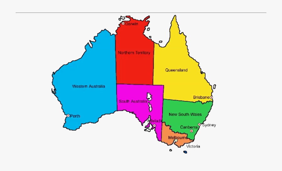 Australia Map With Names, Transparent Clipart