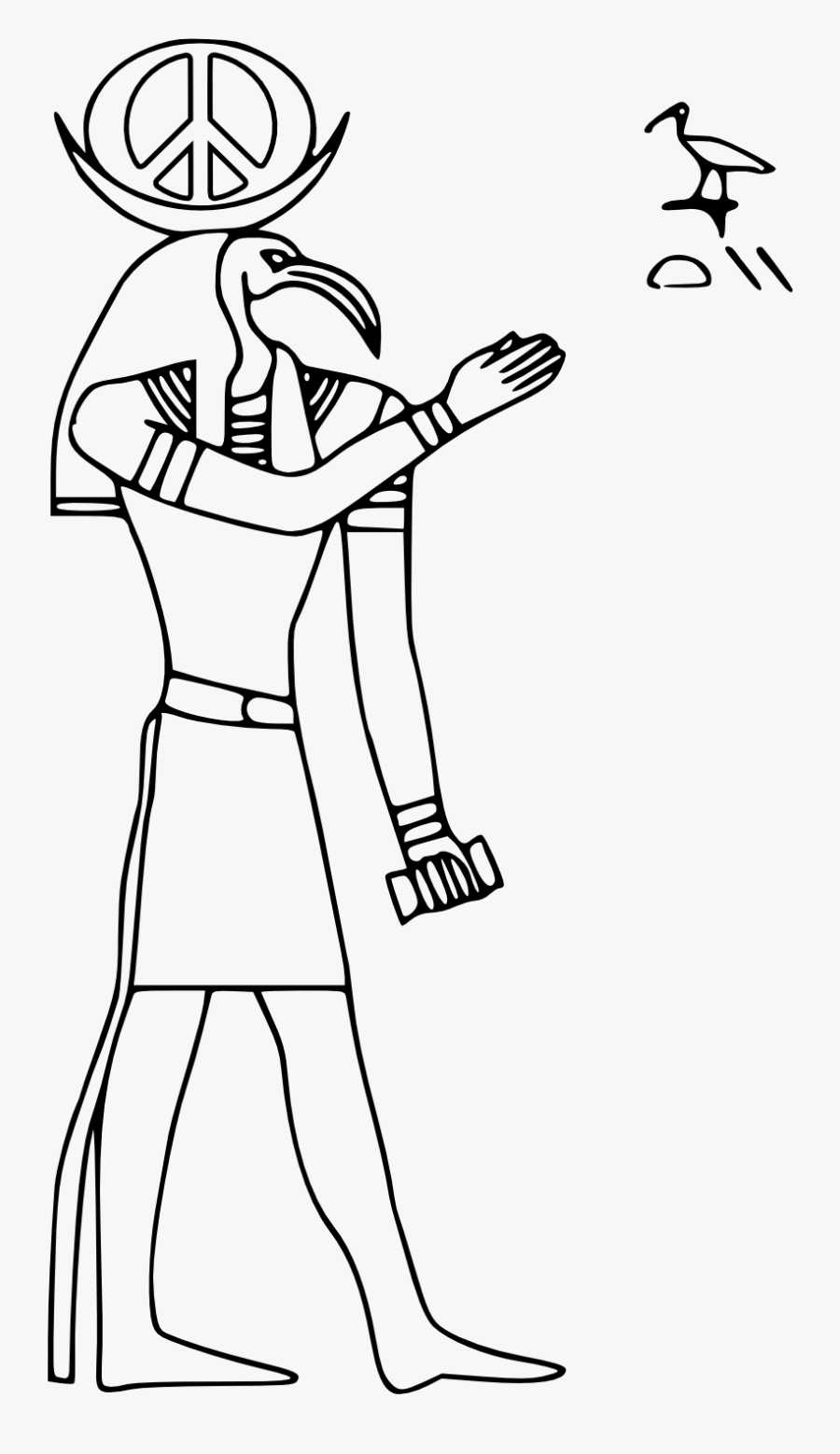 Scalable Vector Graphics Peace Sign Egyptian God Thot - Thoth Transparent, Transparent Clipart