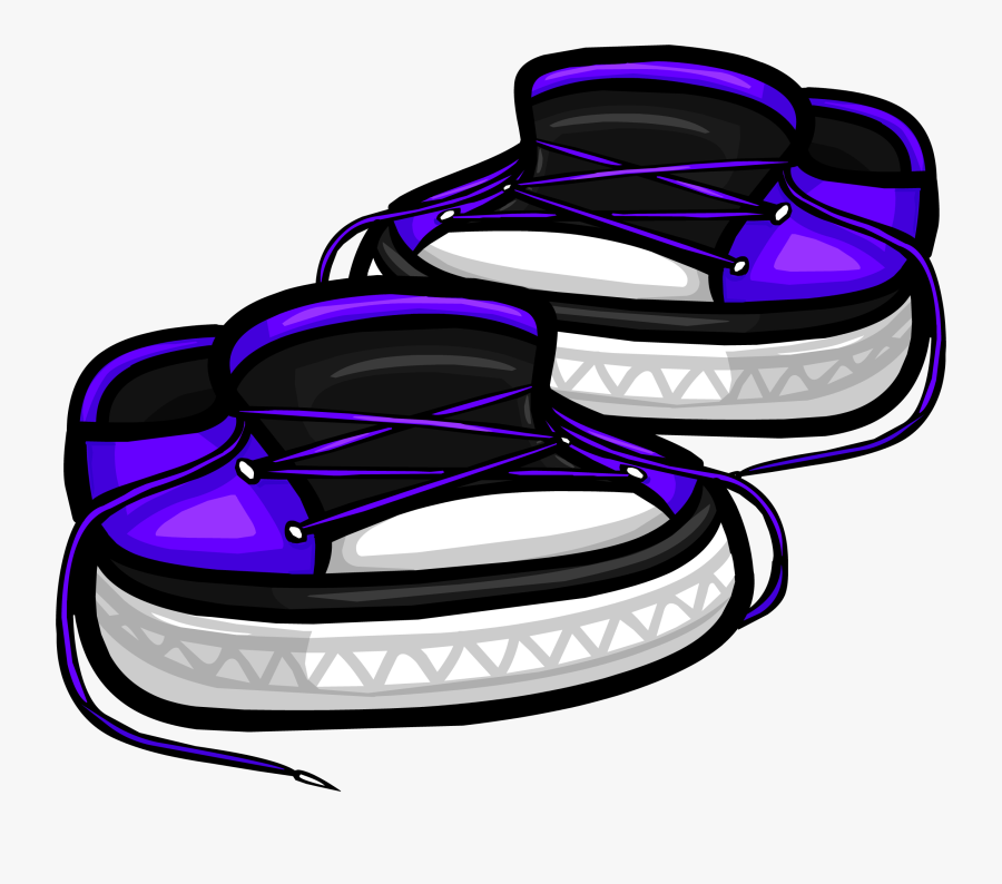 Untied Violet Sneakers Club - Club Penguin Green Shoes, Transparent Clipart