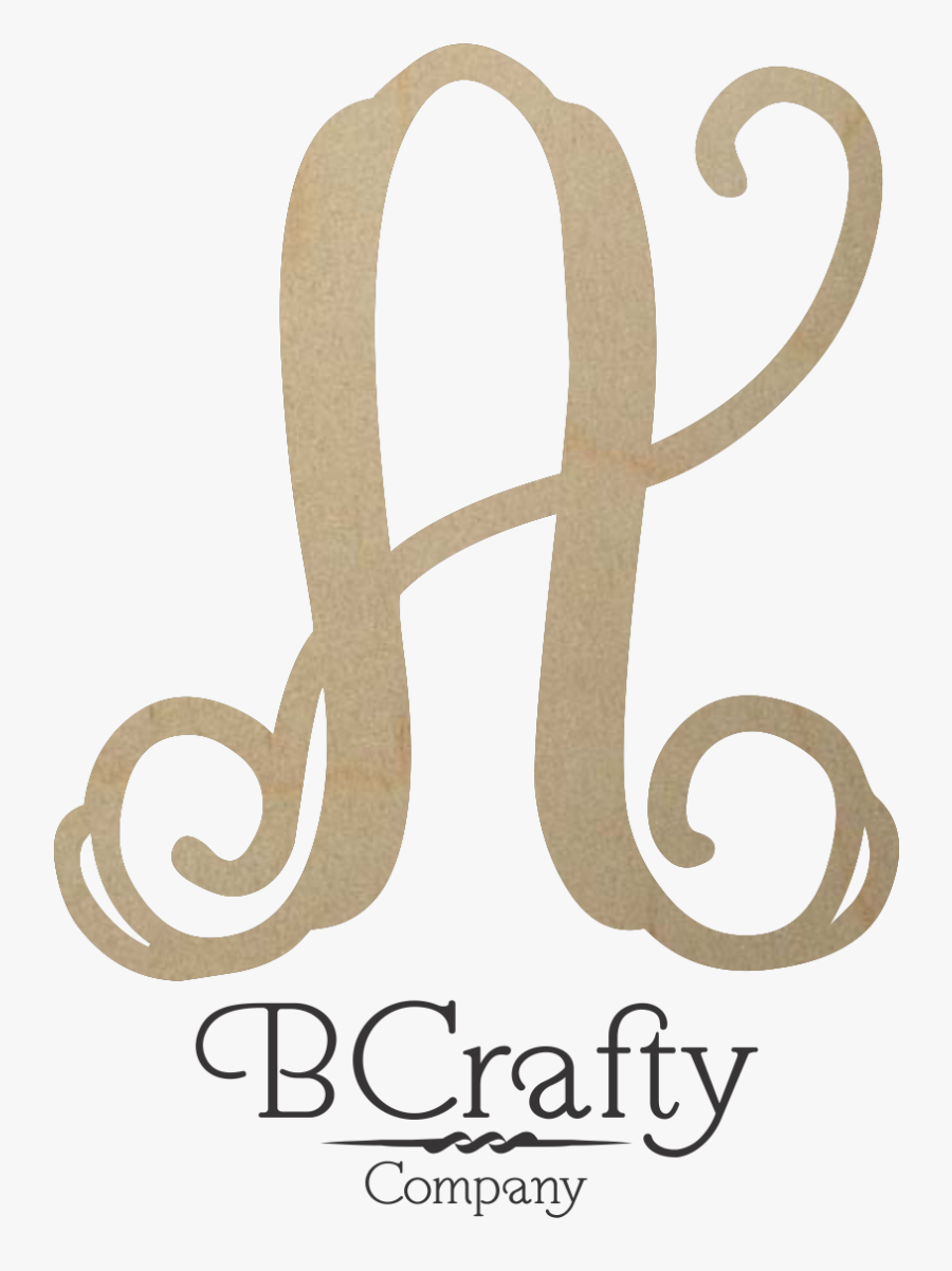 Clip Art Black And White Library Wooden Vine Initial - Monogram, Transparent Clipart