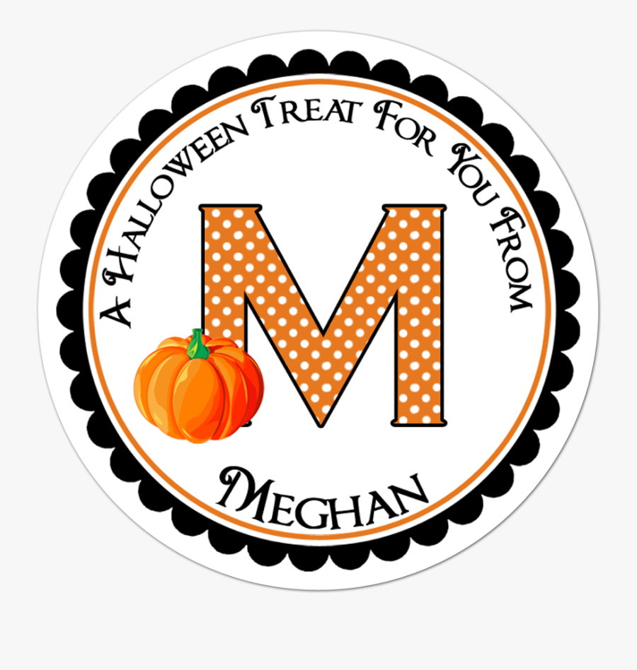 Monogram Pumpkin Personalized Sticker Halloween Stickers - Music Therapy, Transparent Clipart