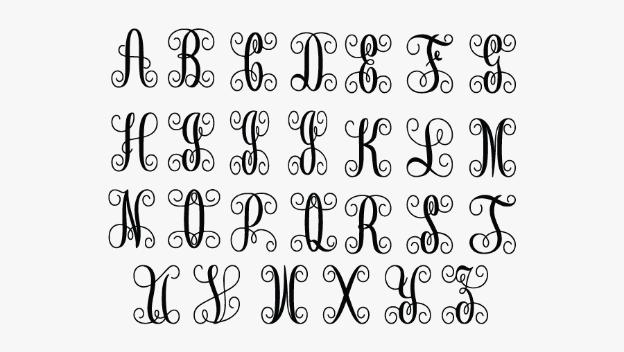 Monogram Vine, Transparent Clipart