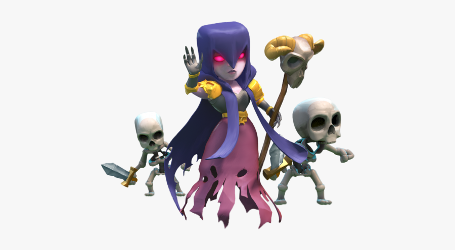 Monkas Clipart Animated - Clash Royale Witch And Skeleton, Transparent Clipart
