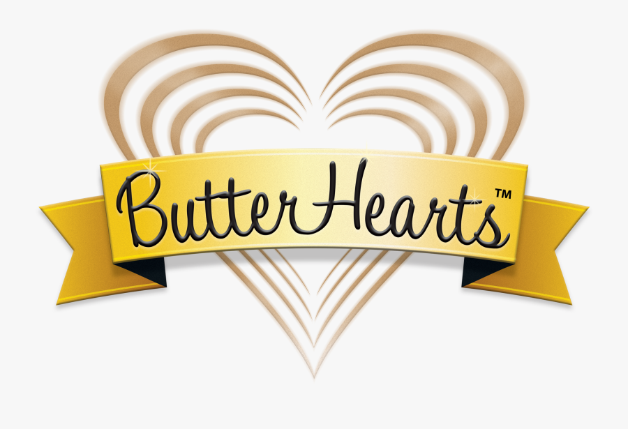 Butter Hearts Logo, Transparent Clipart