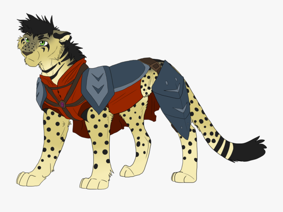 Cheetah Clipart Clear Background - Cheetah In Armour Drawing, Transparent Clipart