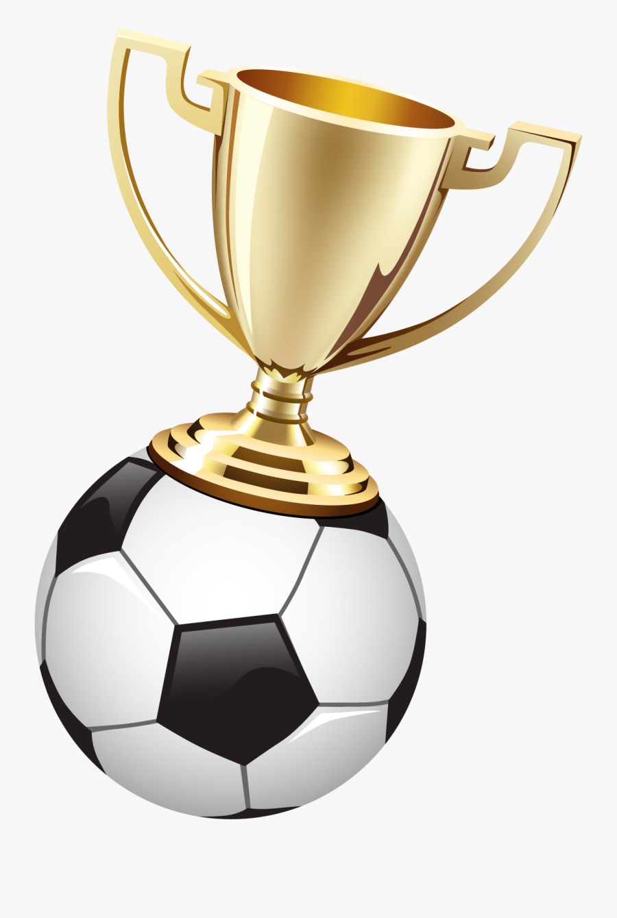 Transparent Gold Trophy Clipart - Football Vector, Transparent Clipart