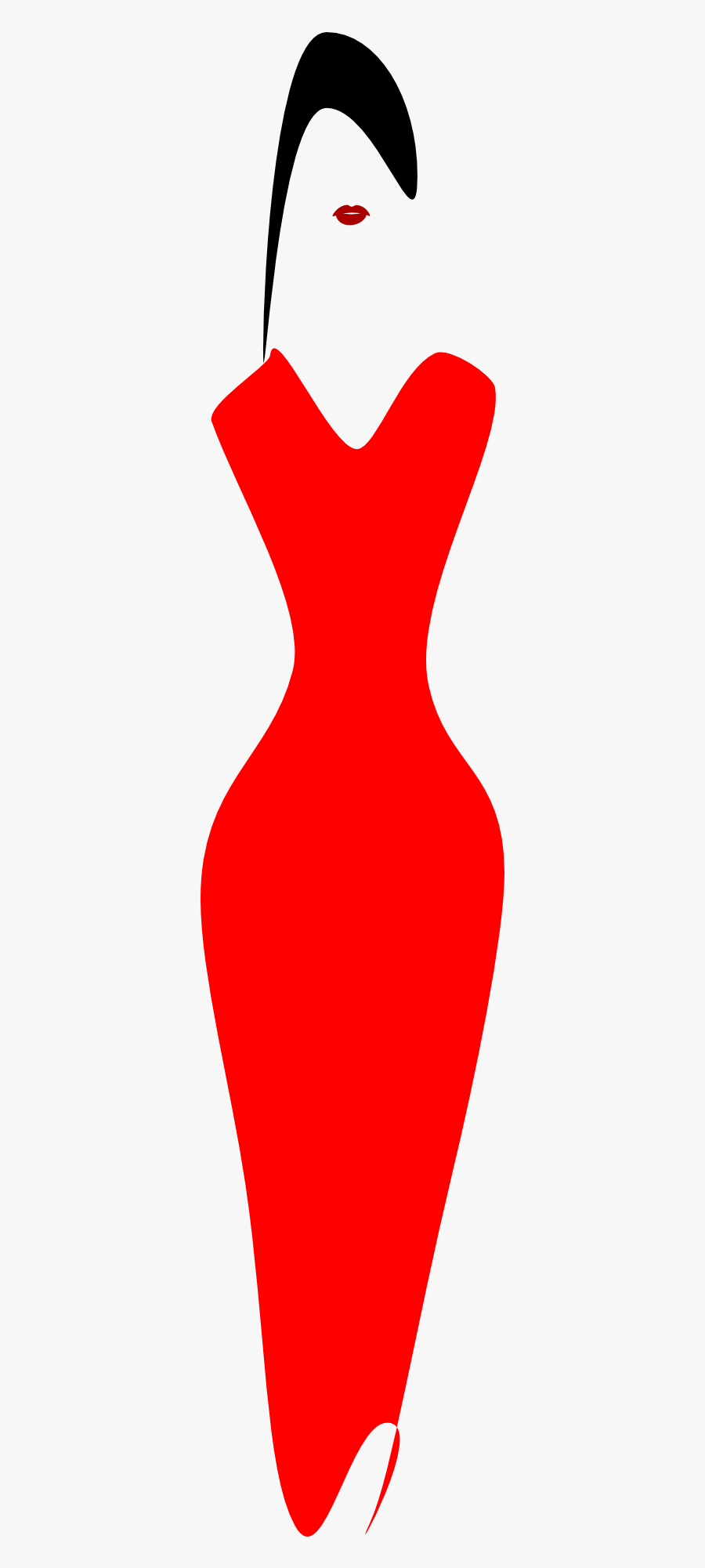 Fashion Silhouette Red Dress, Transparent Clipart