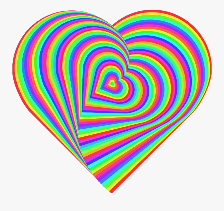 Heart Color Desktop Wallpaper Clip Art - Rainbow Heart Transparent Background, Transparent Clipart