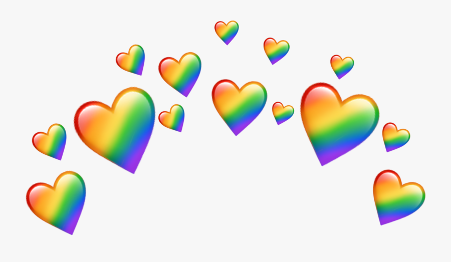 Transparent Crown Emoji Png - Rainbow Heart Crown Png, Transparent Clipart