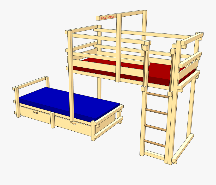 Bunk Bed Laterally Staggered - Bunk Bed, Transparent Clipart