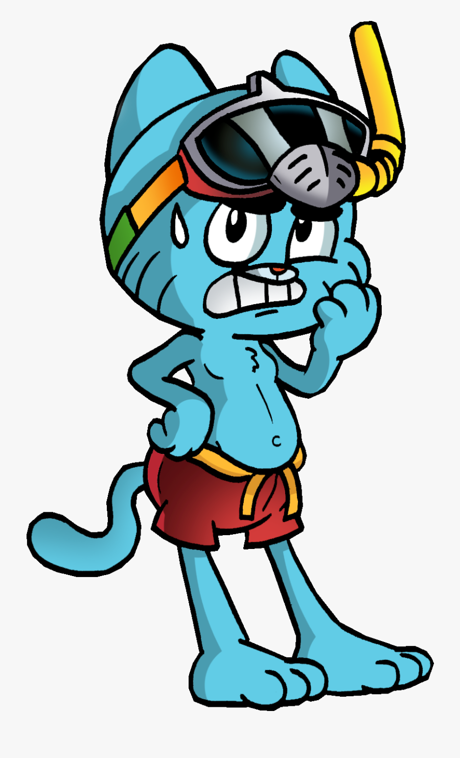 Gumball Swimming Trunks - Swimming Trunks Clipart Boy, Transparent Clipart