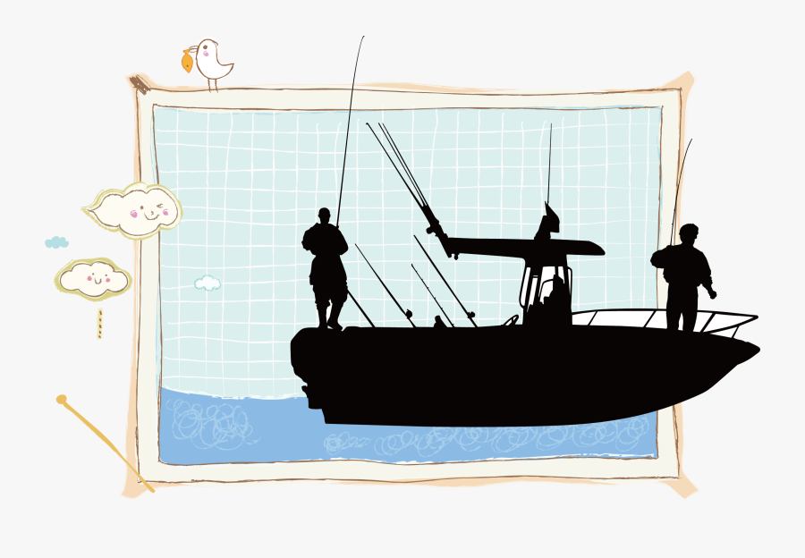 Clip Art Cartoon Fishing Boats - Fishing, Transparent Clipart