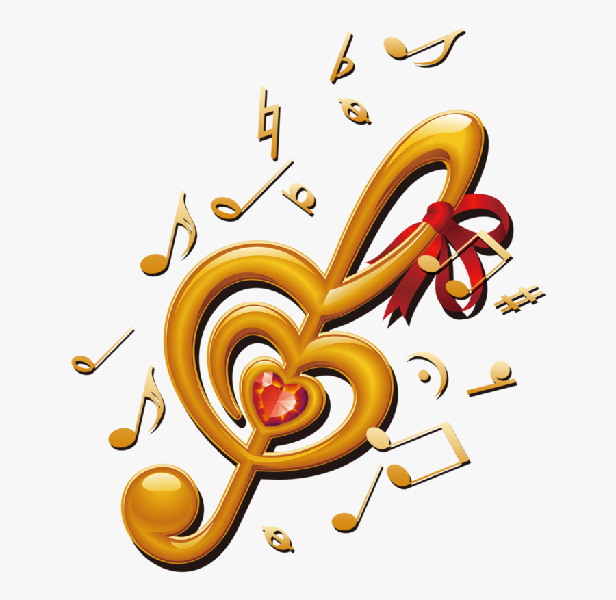 #mq #gold #music #notes #note #bow - Music Note With A Biw, Transparent Clipart