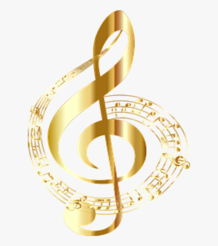 #music #notes #musicnotes #gold - Gold Music Note Transparent, Transparent Clipart