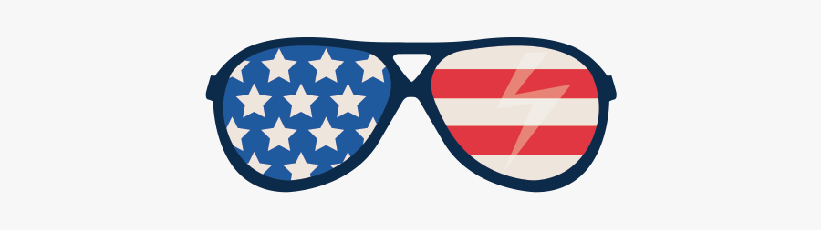 Printed Vinyl Usa Flag Glasses - Usa Flag Sunglasses Png, Transparent Clipart