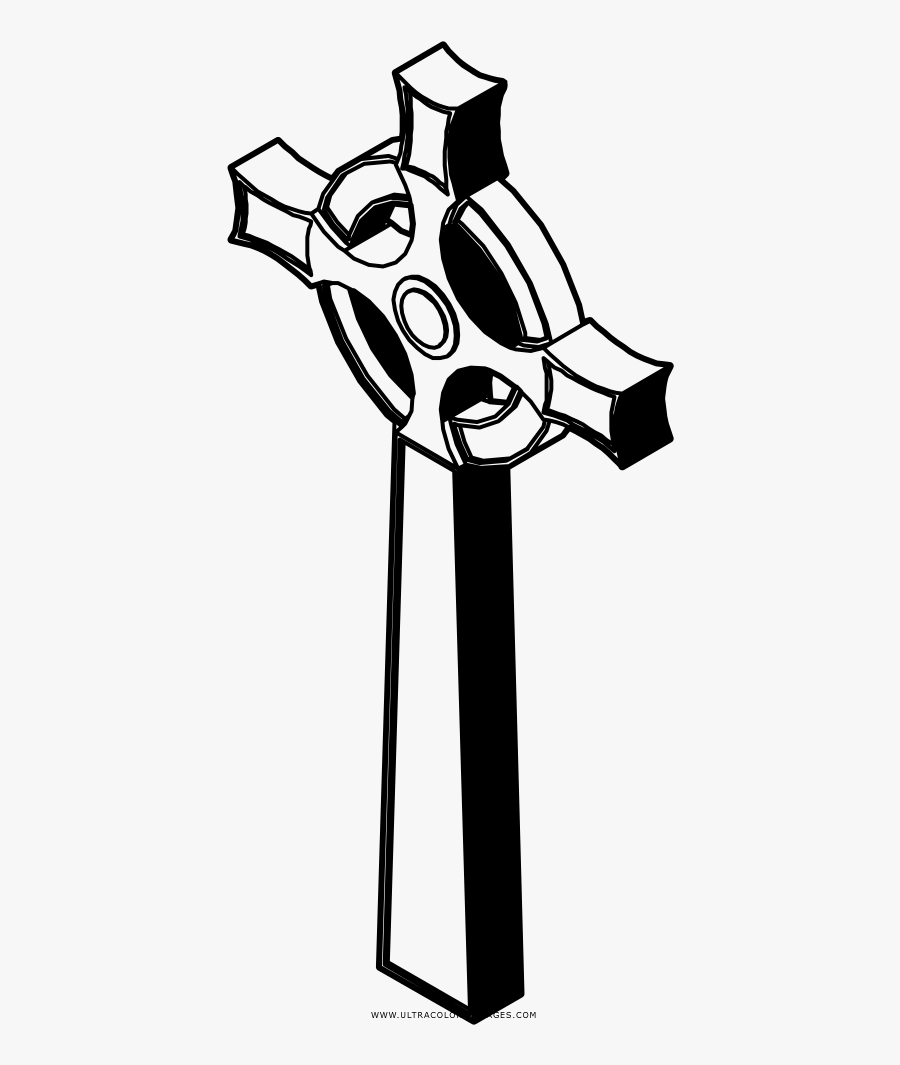 Celtic Cross Coloring Page, Transparent Clipart