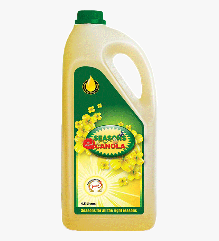 Transparent Oil Bottle Png - Seasons Canola Oil 4.5 Ltr, Transparent Clipart