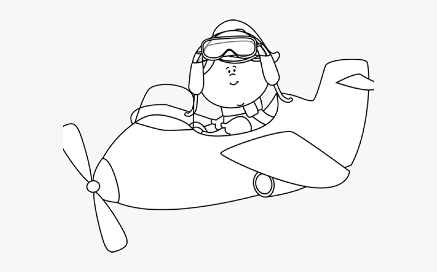 Girl Airplane Cliparts - Cartoon, Transparent Clipart