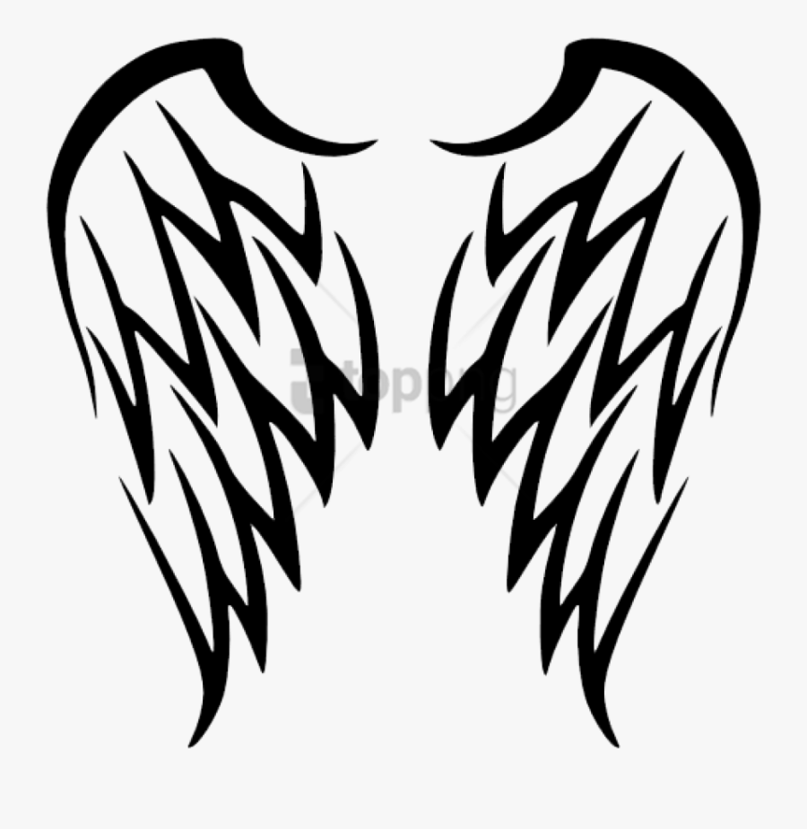 Tribal Angel Wings Tattoo Png Image With Transparent - Tribal Angel Wings Tattoo, Transparent Clipart